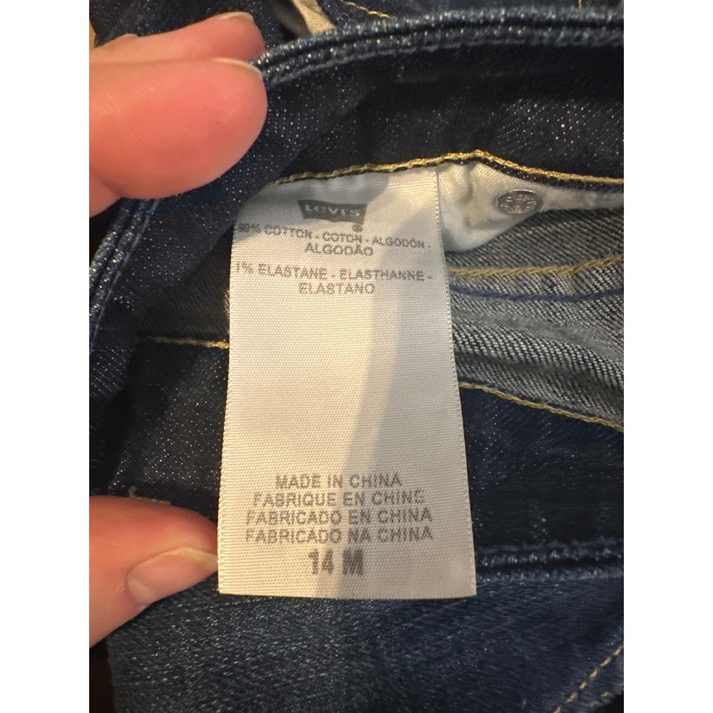 Levis Mid Rise Skinny‎ Jeans Dark Wash Indigo Denim 5-Pocket 14M - Picture 9 of 10